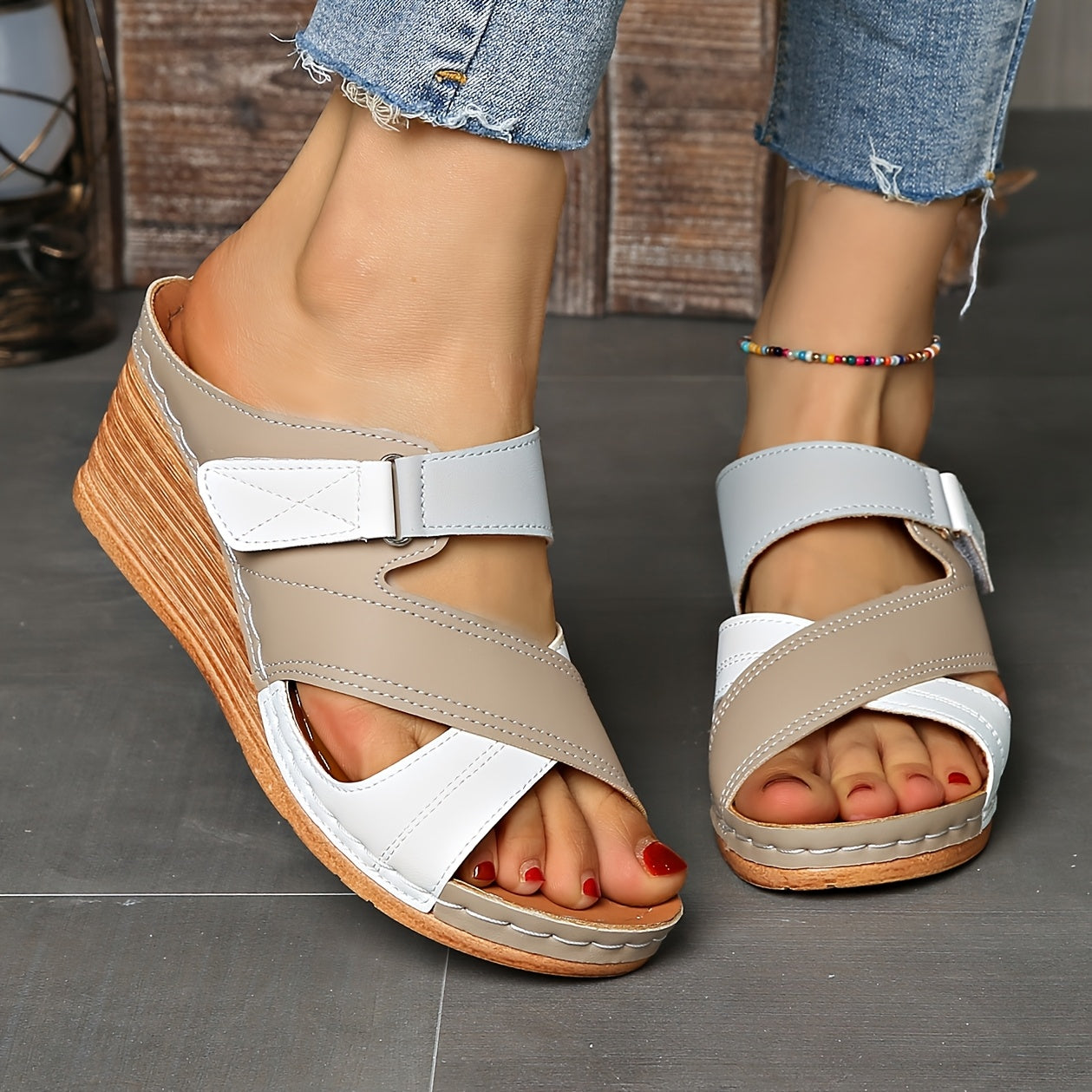 Women's Platform Wedge Slide Sandals