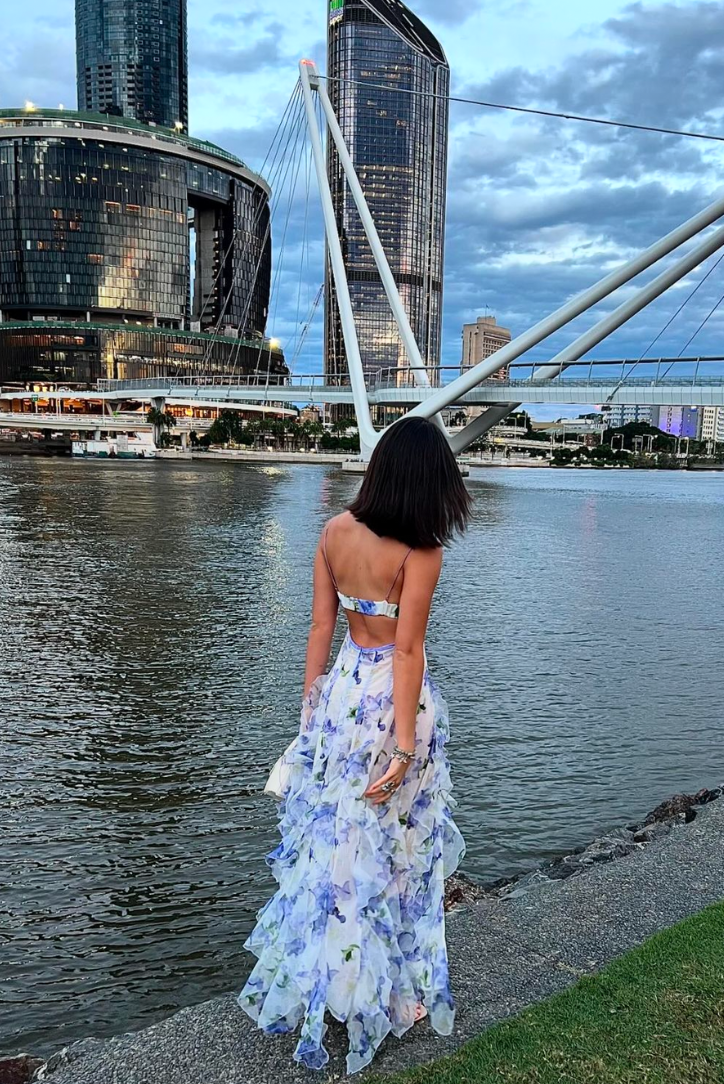 Women's Lace Floral Garden Wedding Maxi Dress