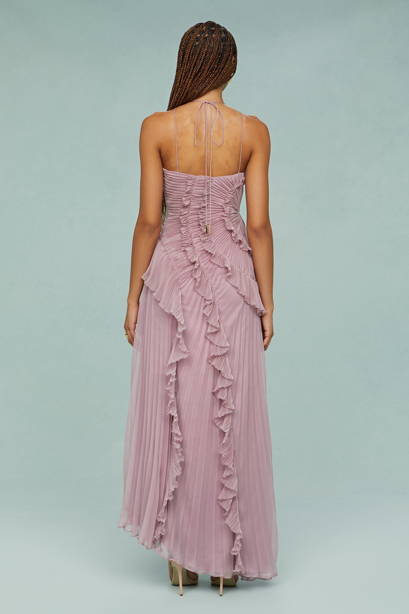 Women's Halter Wedding Guest Midi Dress