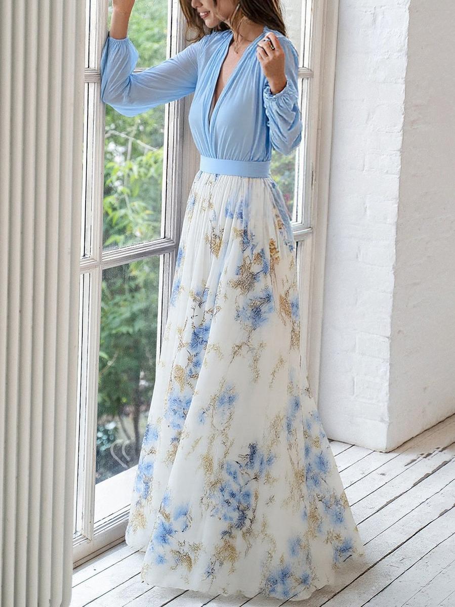 Women's Floral Print Casual Maxi Dress
