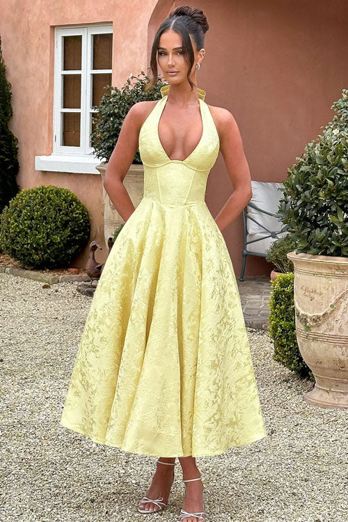 Women's Jacquard Formal Evening Maxi Dress