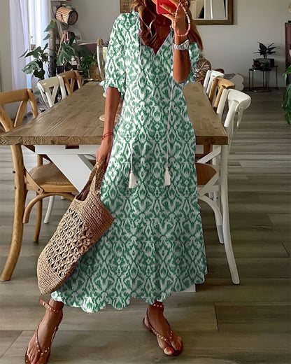 Women's Boho Flowy Maxi Dress