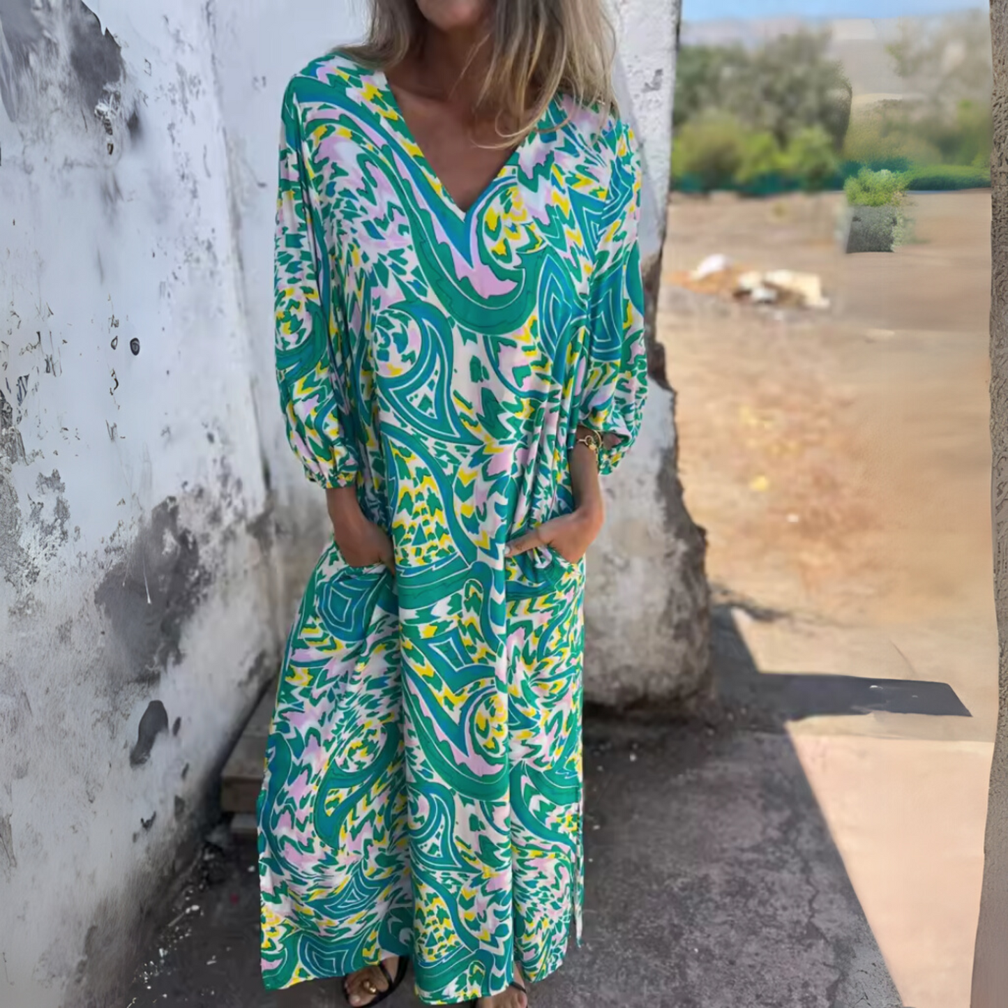 Women's Flowy Spring Casual Midi Dress