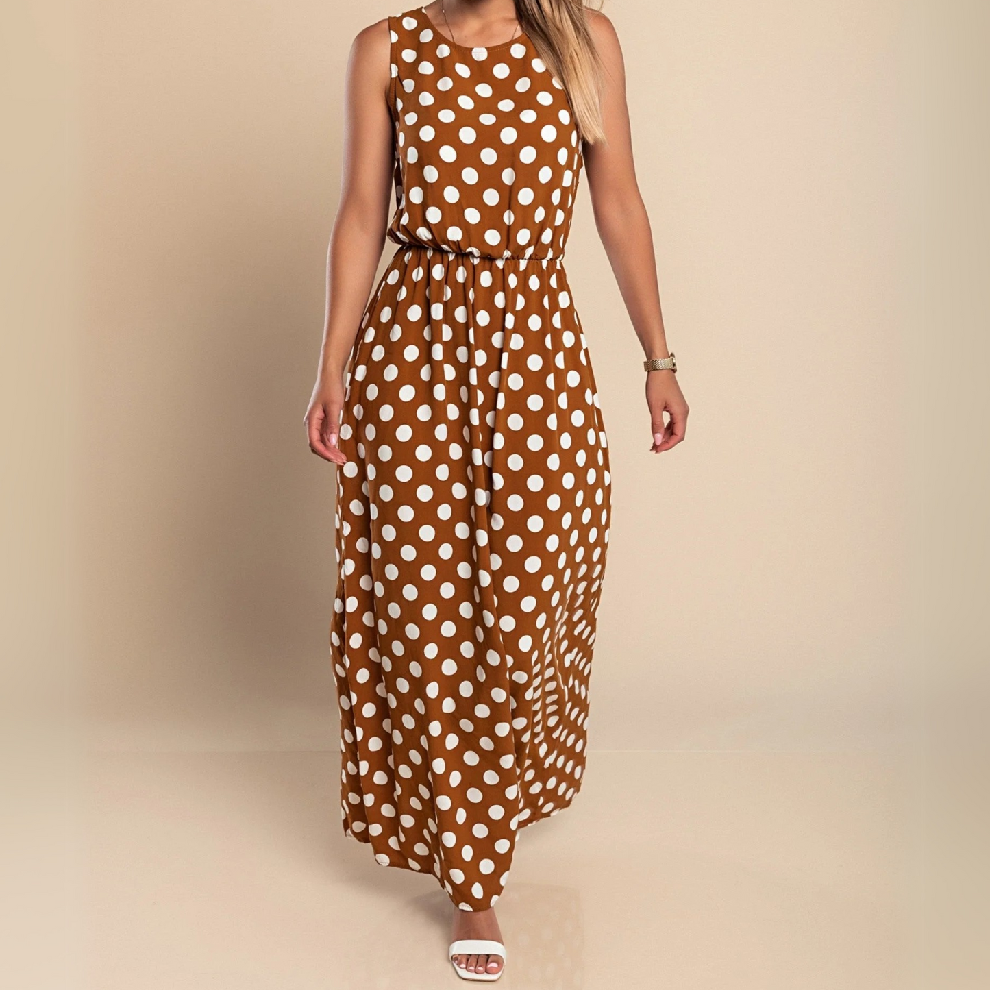 Women's Polka Dot Casual Vacation Maxi Dress
