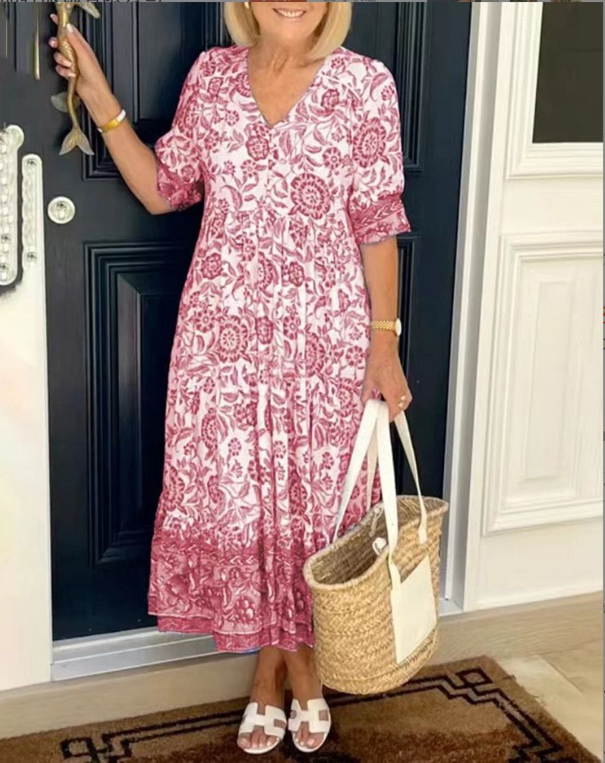 Women's Floral Garden Celebration Midi Dress