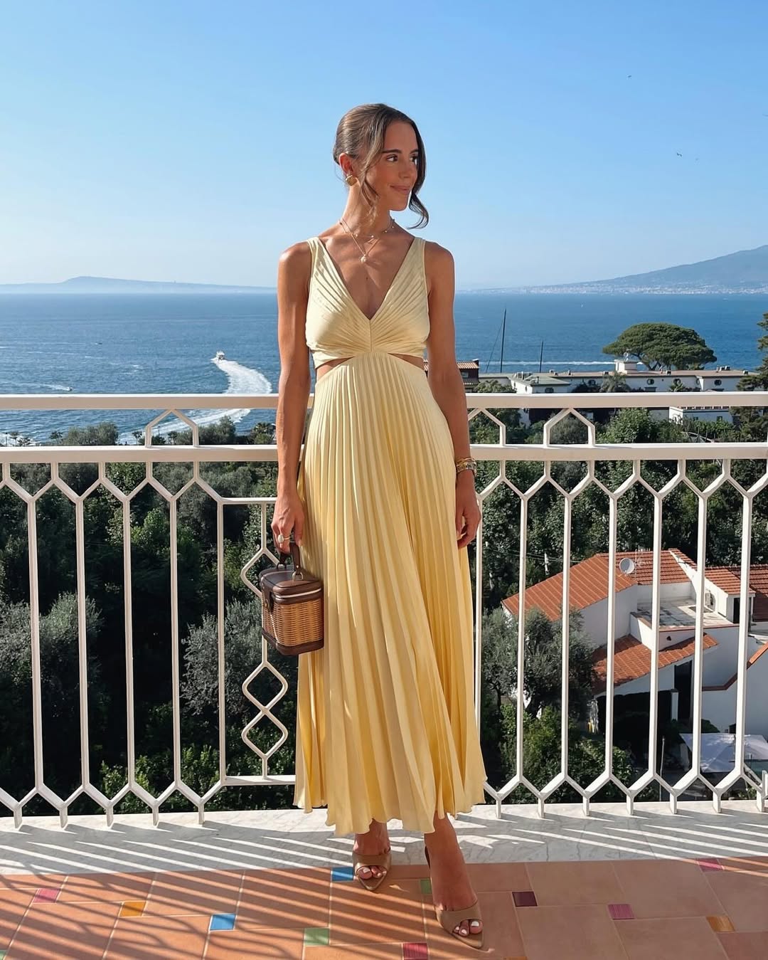 Women's V-Neck Wedding Guest Maxi Dress
