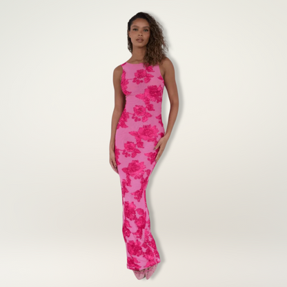 Women's Floral Evening Maxi Dress