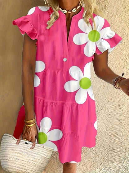 Women's Floral Tummy Control Evening Midi Dress