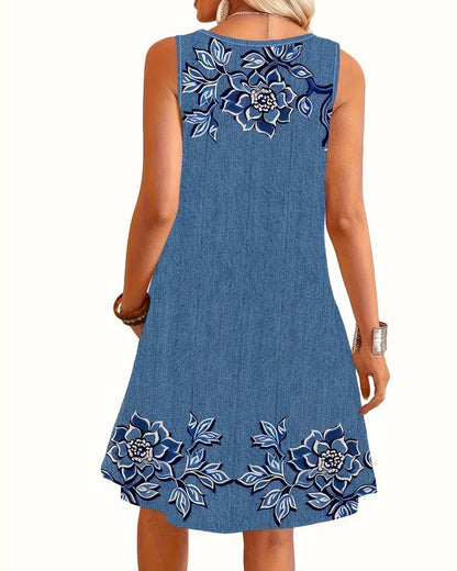 Women's Sleeveless Casual Evening Midi Dress