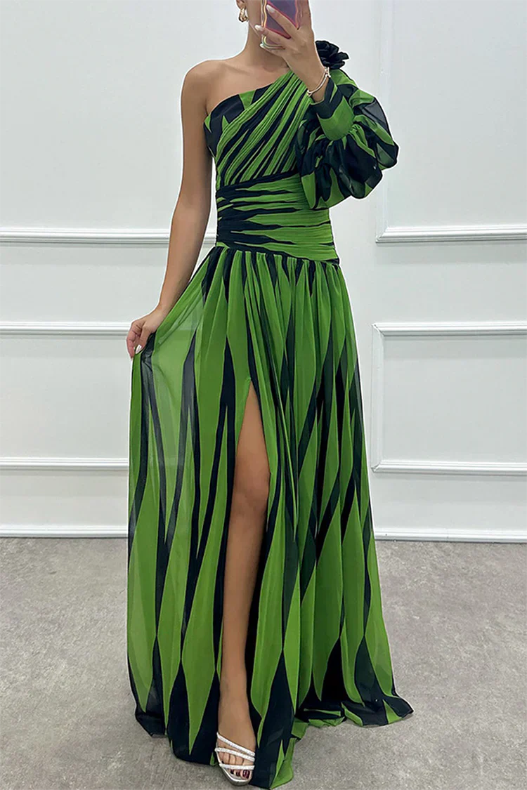Women's Striped Wedding Guest Maxi Dress