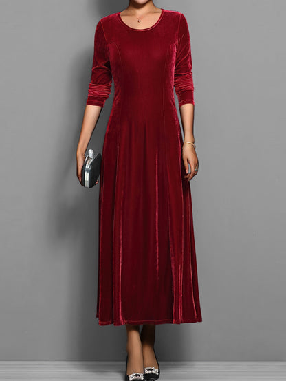Women's Velvet Evening Midi Dress