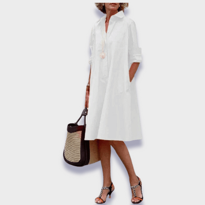 Women's Casual Polo Midi Dress