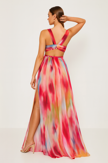 Women's Painted Print Vacation Maxi Dress