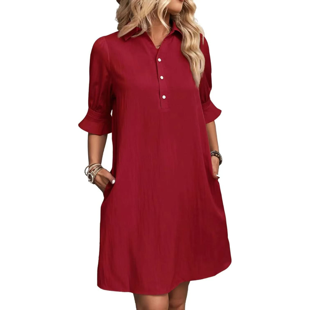 Women's Casual Shirt Midi Dress
