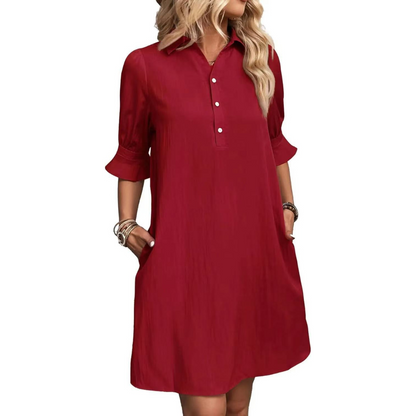 Women's Casual Shirt Midi Dress