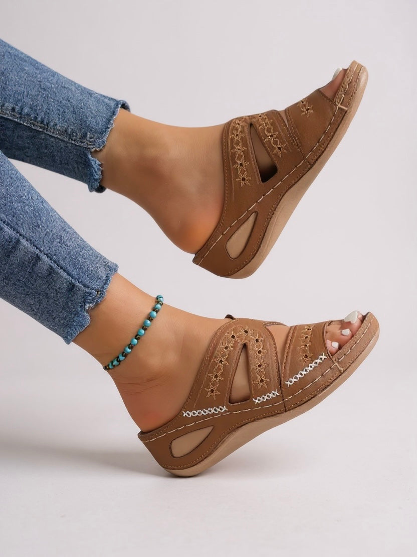 Women's Cushioned Slip-On Flat Sandals