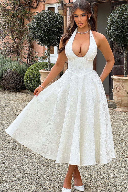Women's Jacquard Formal Evening Maxi Dress