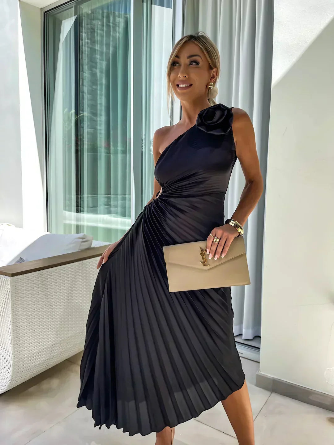 Women's Floral Wedding Guest Midi Dress