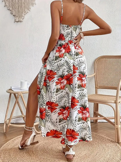 Women's Floral Wedding Guest Midi Dress