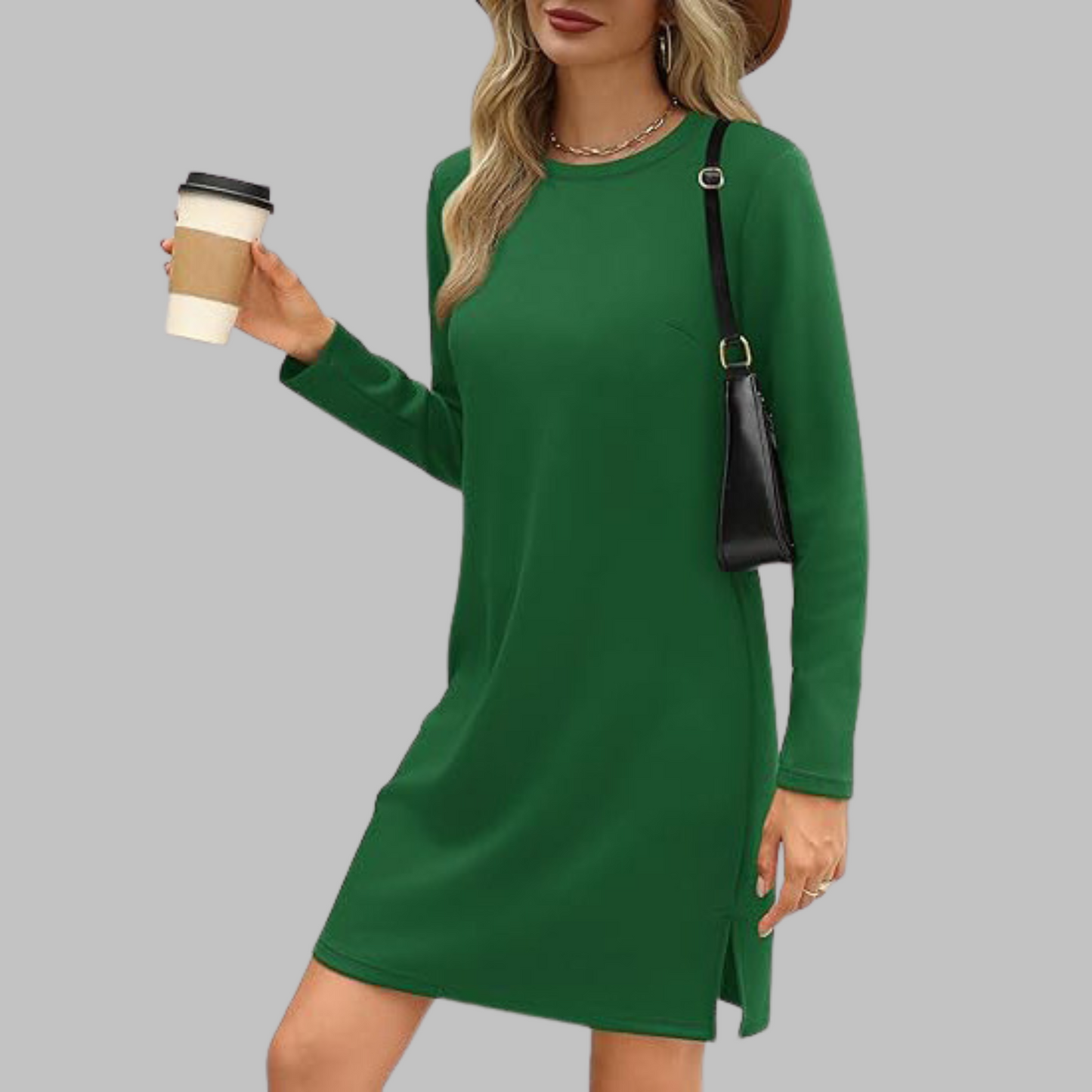 Women's Long Sleeve Everyday Midi Dress