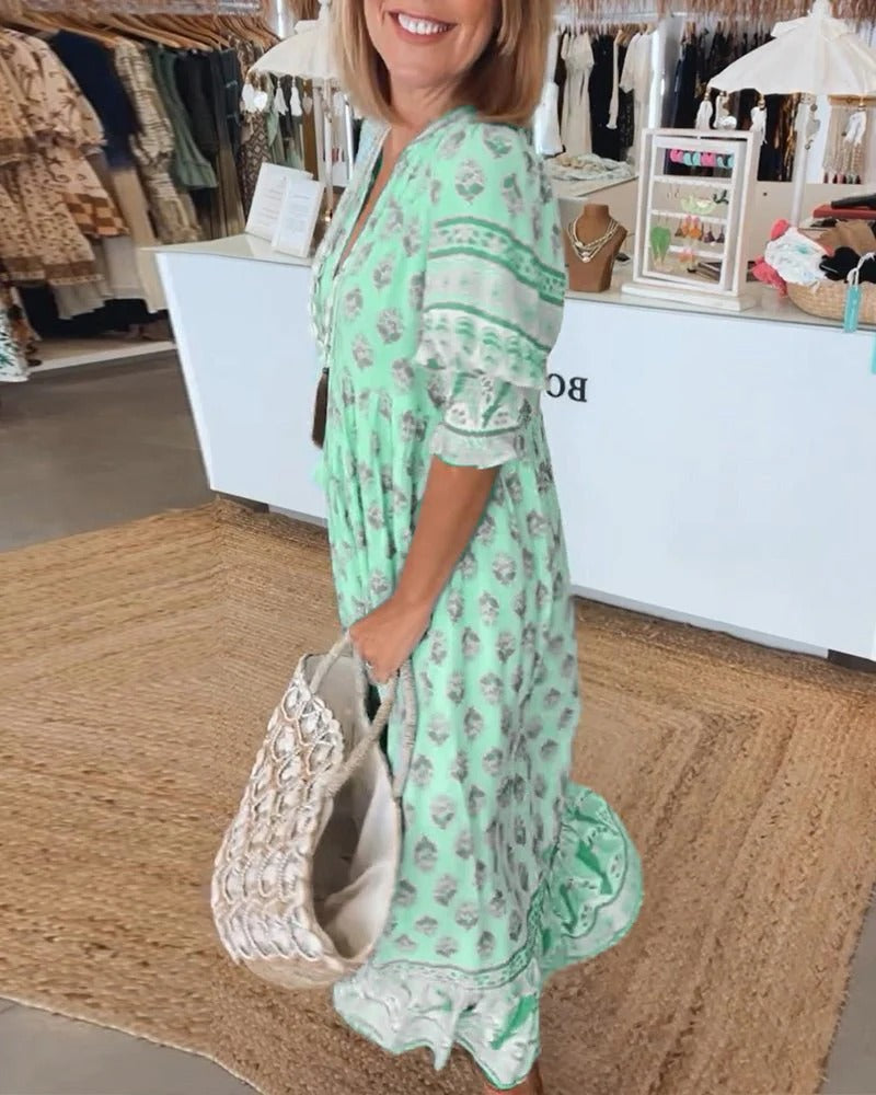 Women's Boho Summer Midi Dress