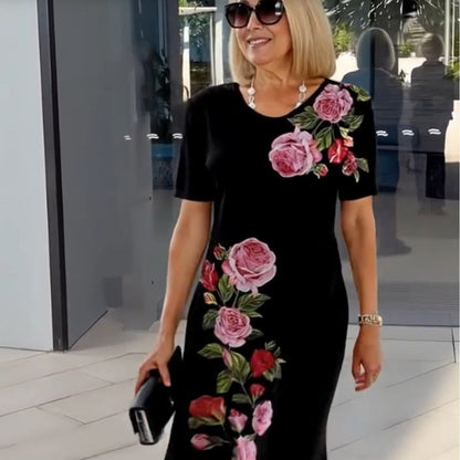 Women's Floral A-Line Casual Day Out Midi Dress