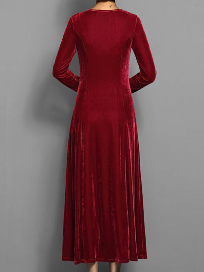 Women's Velvet Evening Midi Dress