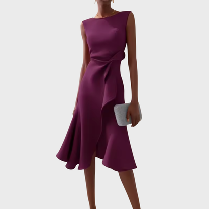 Women's Asymmetric Formal Midi Dress