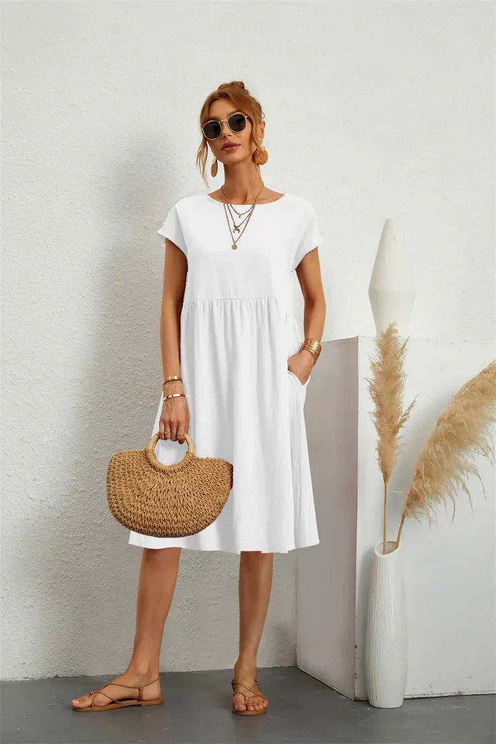 Women's Pocket Casual Day Midi Dress