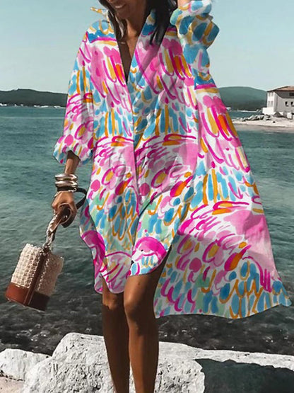 Women's Shirt Midi Dress