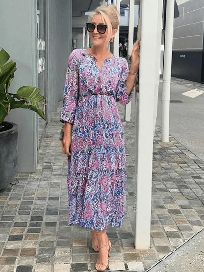 Women's Floral Boho Vacation Midi Dress