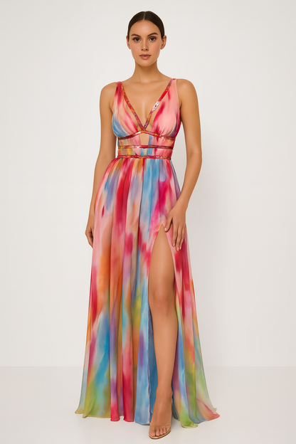 Women's Painted Print Vacation Maxi Dress