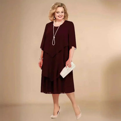 Women's Chiffon Wedding Guest Midi Dress