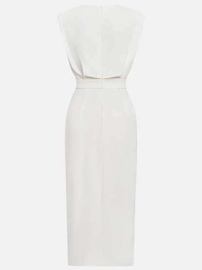 Women's Round Neck Daytime Midi Dress