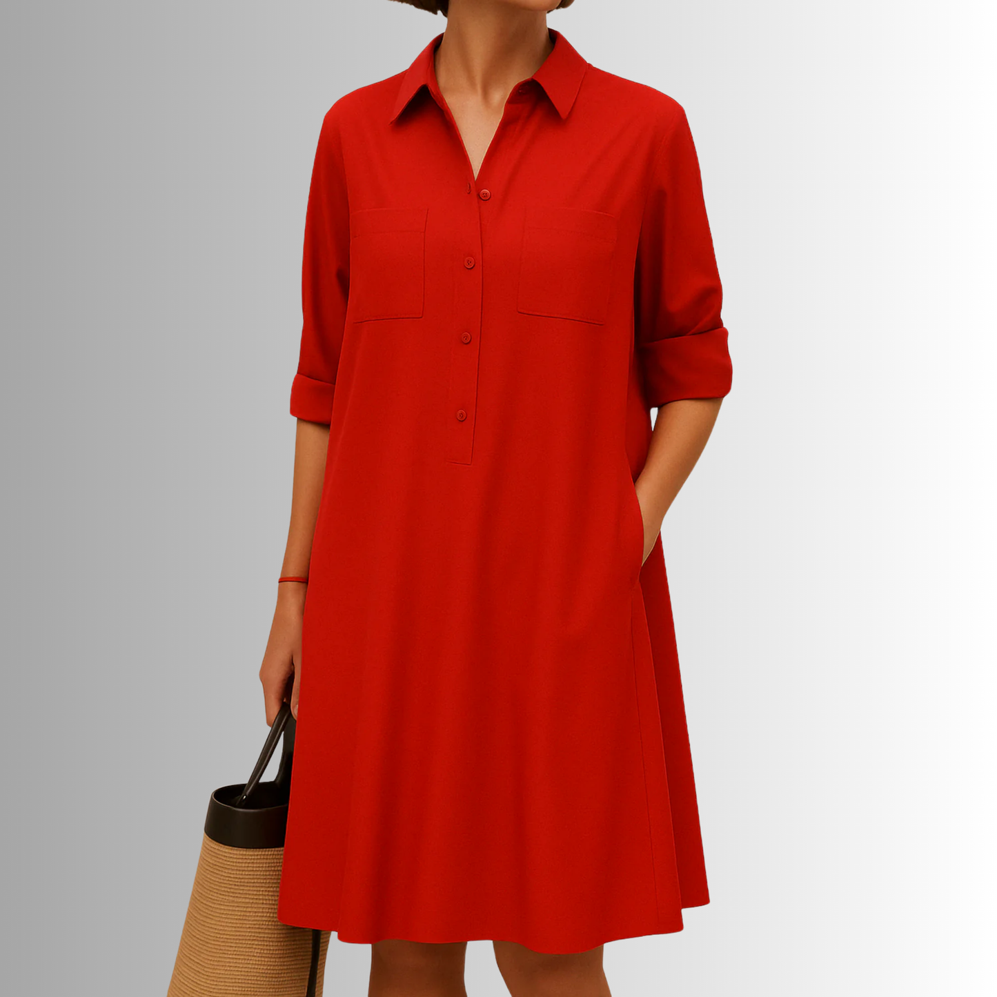 Women's A-Line Button Summer Dress