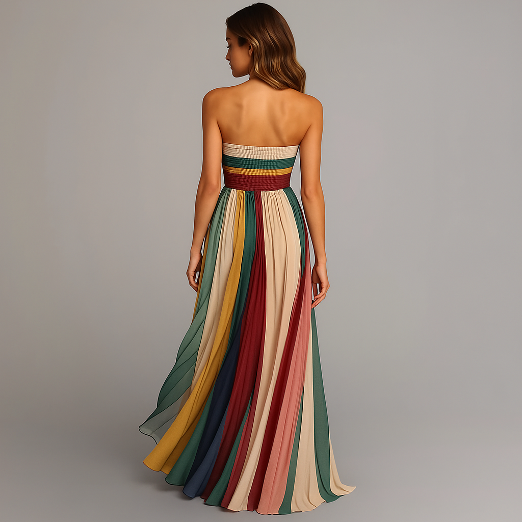Women's Strapless Holiday Evening Maxi Dress
