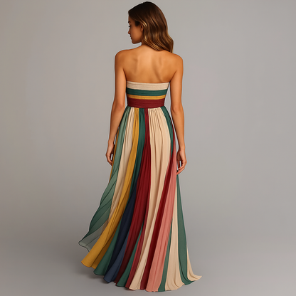 Women's Strapless Holiday Evening Maxi Dress