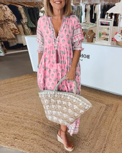 Women's Boho Summer Midi Dress