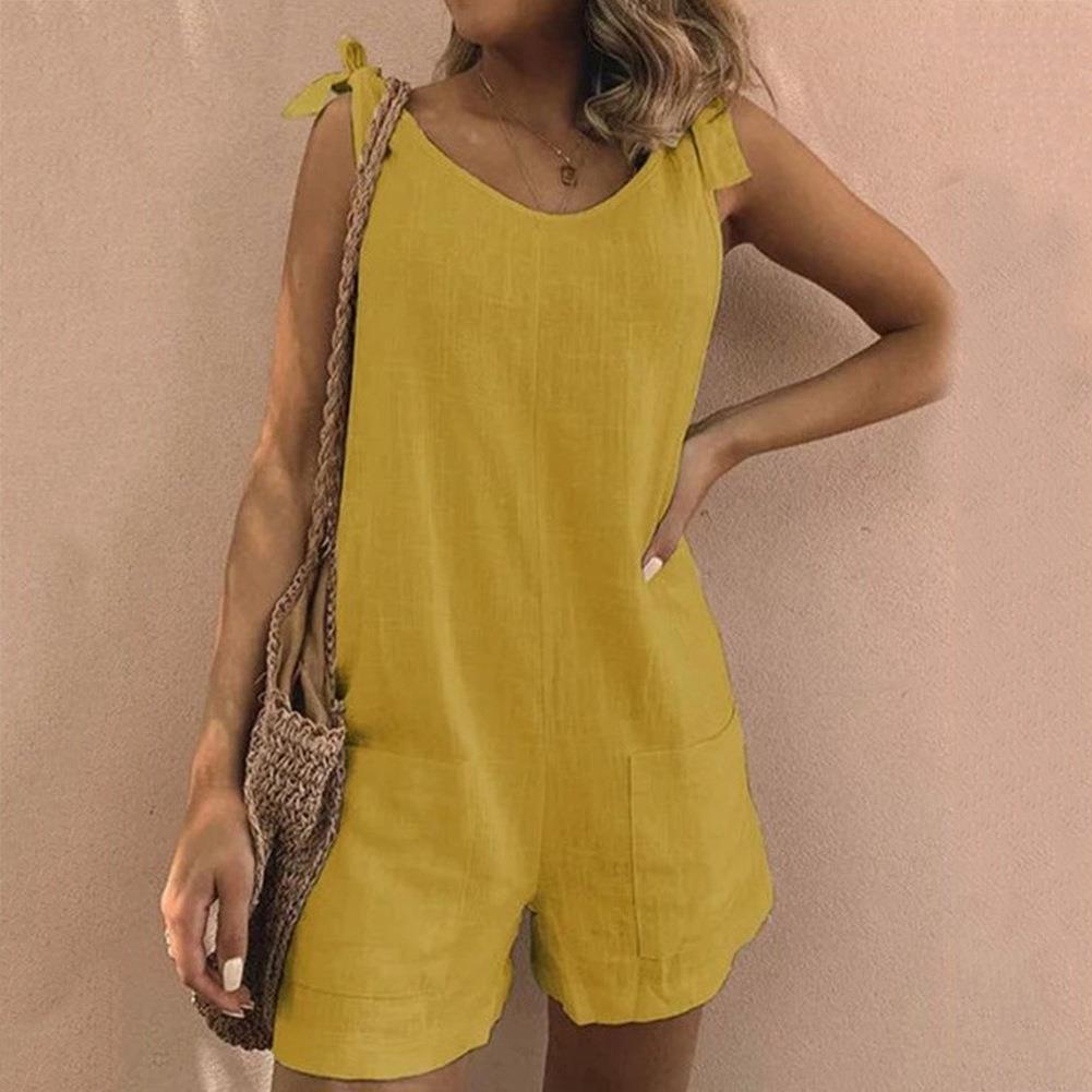 Women's Bow Strap Casual Summer Jumpsuit