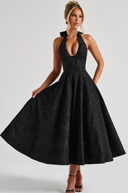 Women's Jacquard Formal Evening Maxi Dress