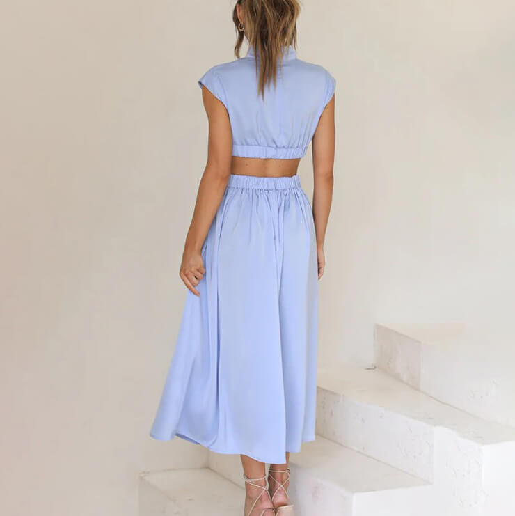 Women's Halter Neck Summer Midi Dress