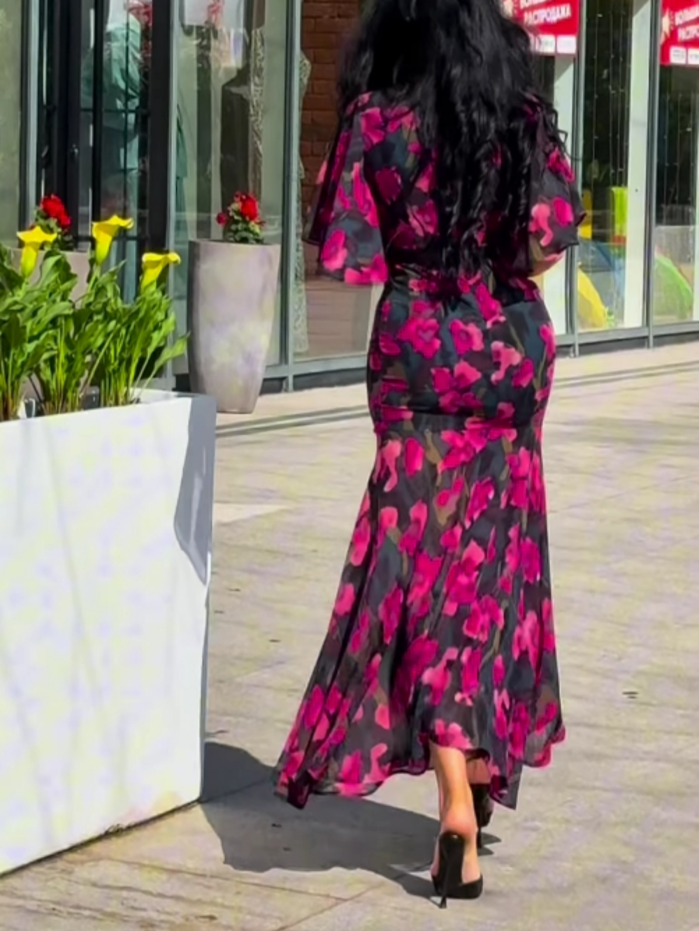 Women's Printed Retro Style Midi Dress