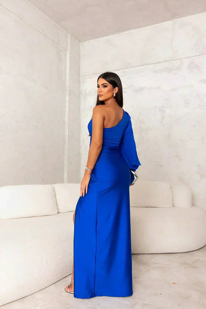 Women's One-Shoulder Evening Maxi Dress