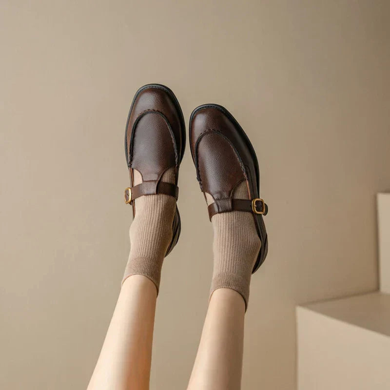 Women's Retro T-Strap Mary Jane Round Toe Low Heel