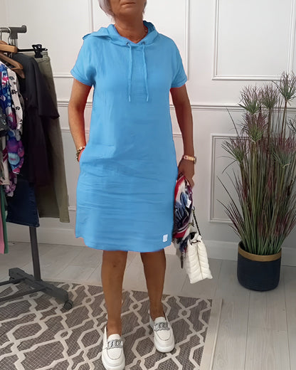 Women's Hooded Casual Everyday Midi Dress