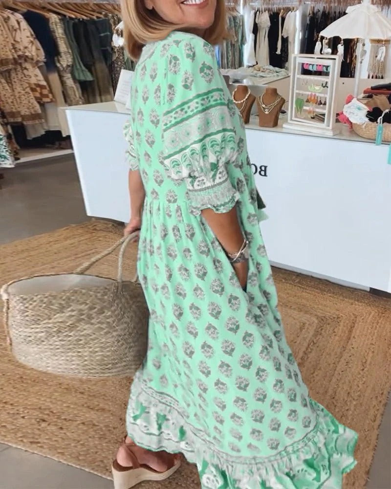 Women's Boho Summer Midi Dress