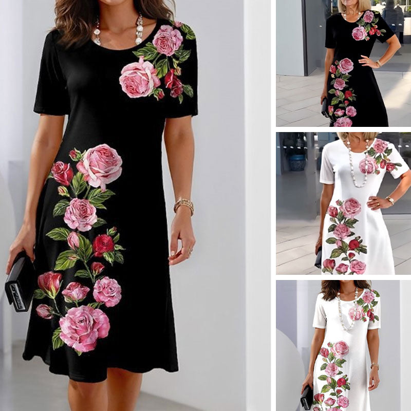 Women's Floral A-Line Casual Day Out Midi Dress