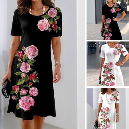 Women's Floral A-Line Casual Day Out Midi Dress