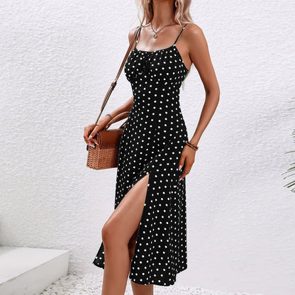 Women's Polka Dot Summer Midi Dress