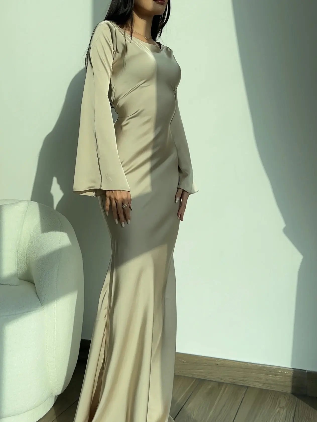 Women's Satin Formal Evening Maxi Dress
